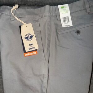 Dockers Alpha Khaki Tapered Fit Smart 360 Flex Chino Pants Mens 32x29 Gray